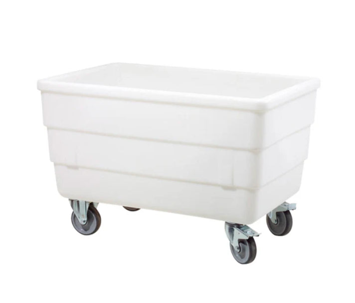 Bac double-paroi 310L blanc avec roues en inox pour linge industriel