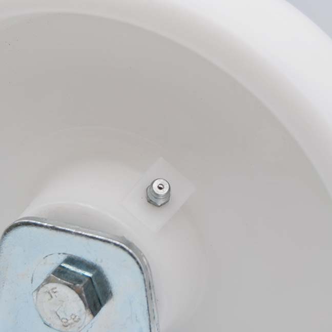 Roulette étanche chape zinguée avec frein fixe 200 mm – Lot de 2