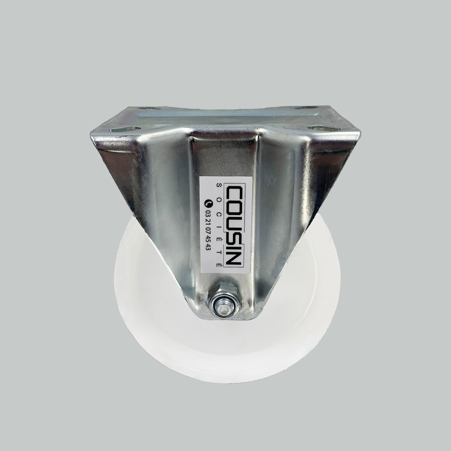 Lot de 2 roulettes fixes avec chape en acier zingué et roue en polypropylène – diamètres 150 mm, charge max. 250 kg, roulement à billes