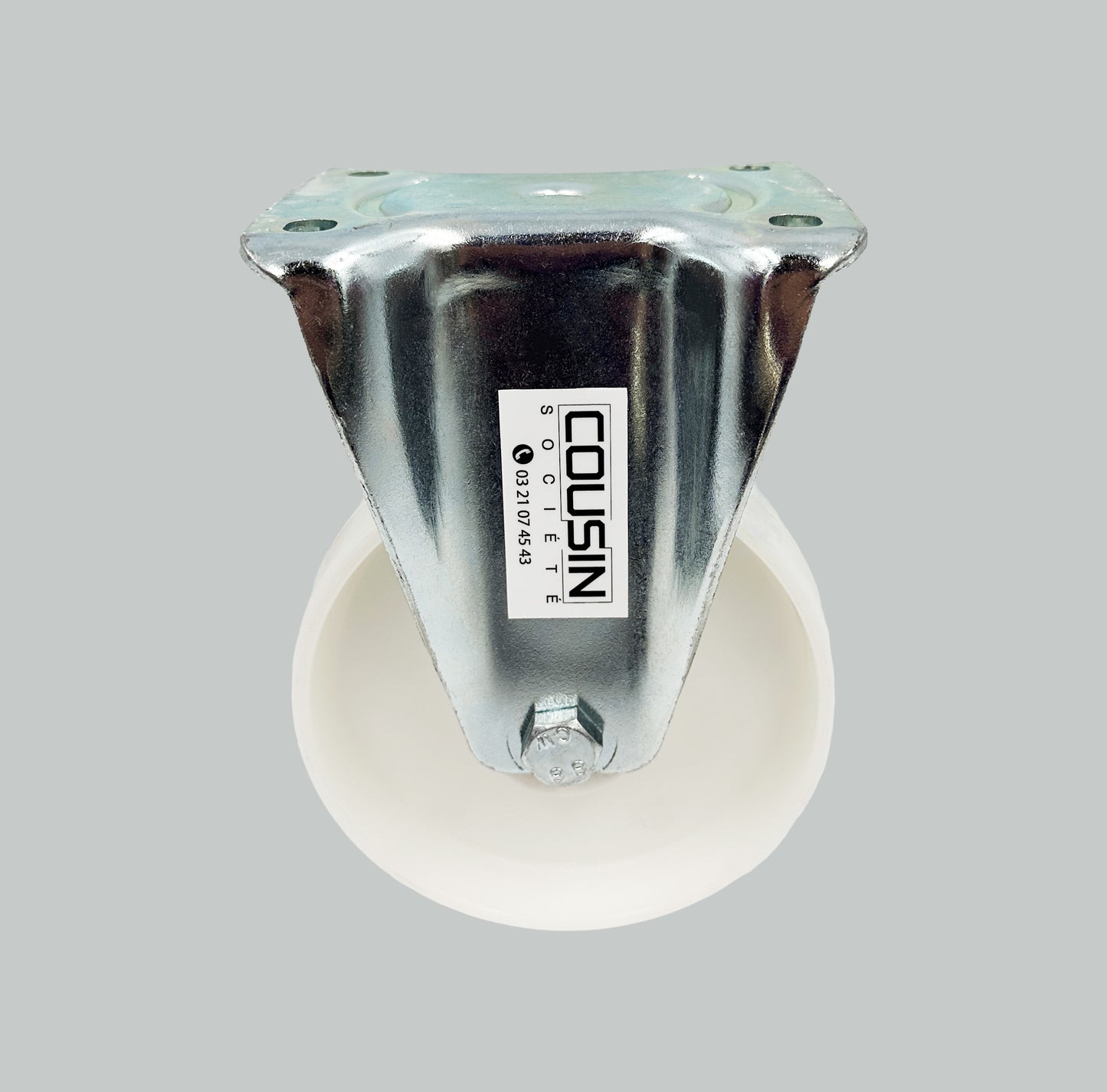 Lot de roulettes fixes avec chape zinguée anticorrosion et roue en polypropylène renforcé – disponibles en 150 mm, charge max 500 kg