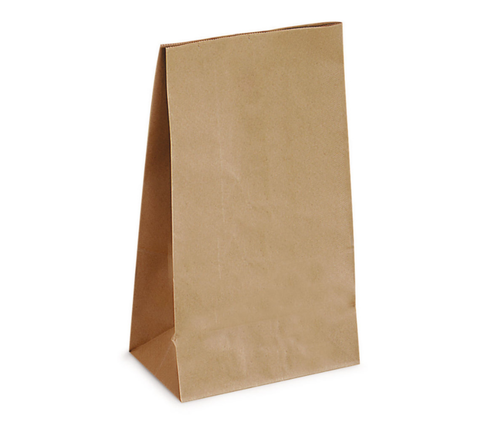 Sac kraft brun à 3 soufflets avec fond plat renforcé, résistant à la pluie grâce au traitement Wet Strength, idéal pour le transport de produits lourds et la collecte de biodéchets.