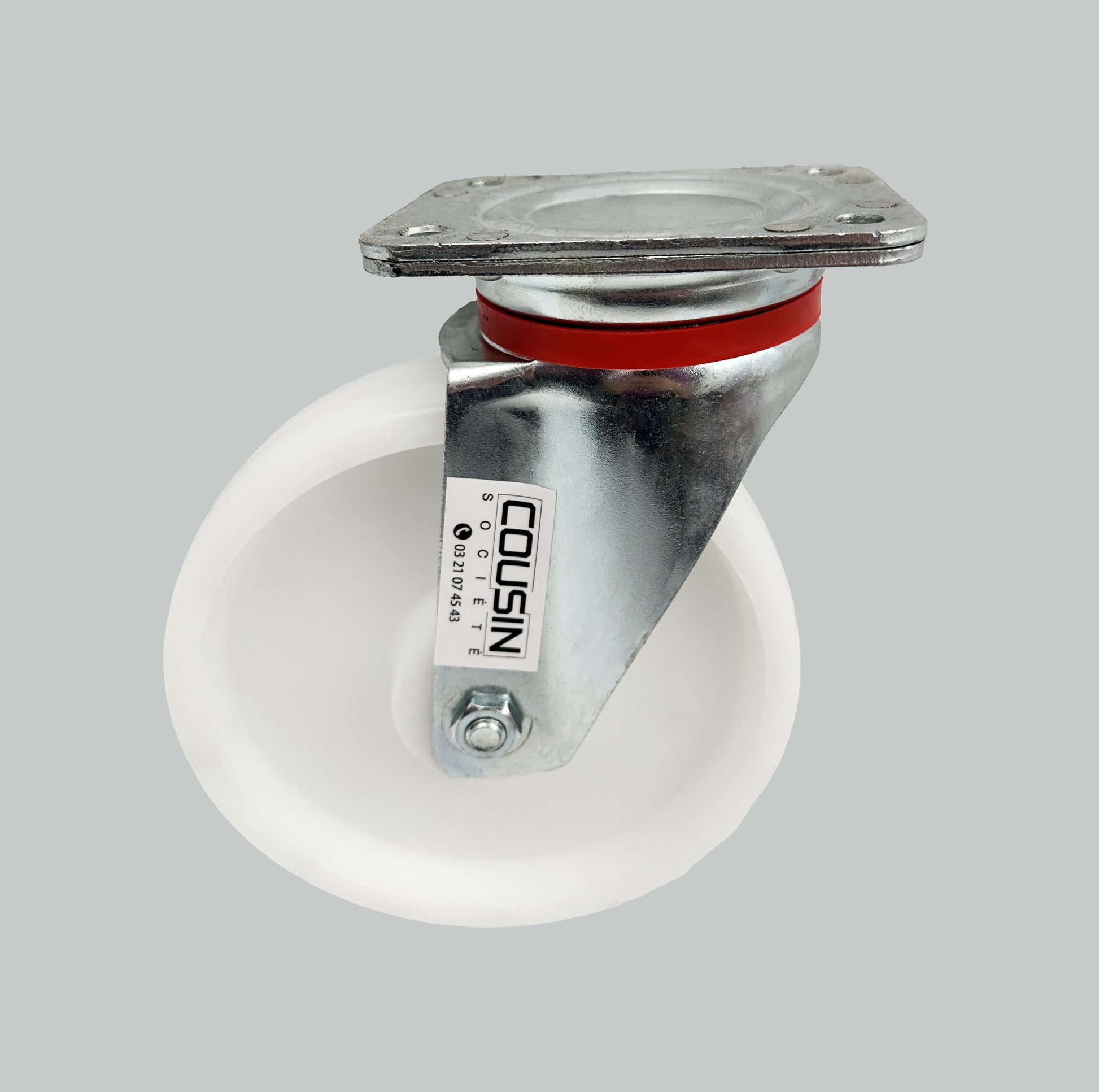 Roulette pivotante étanche haute performance – diamètre 200 mm, chape zinguée avec joint d’étanchéité, roue en polypropylène avec graisseur métallique, charge max. 800 kg