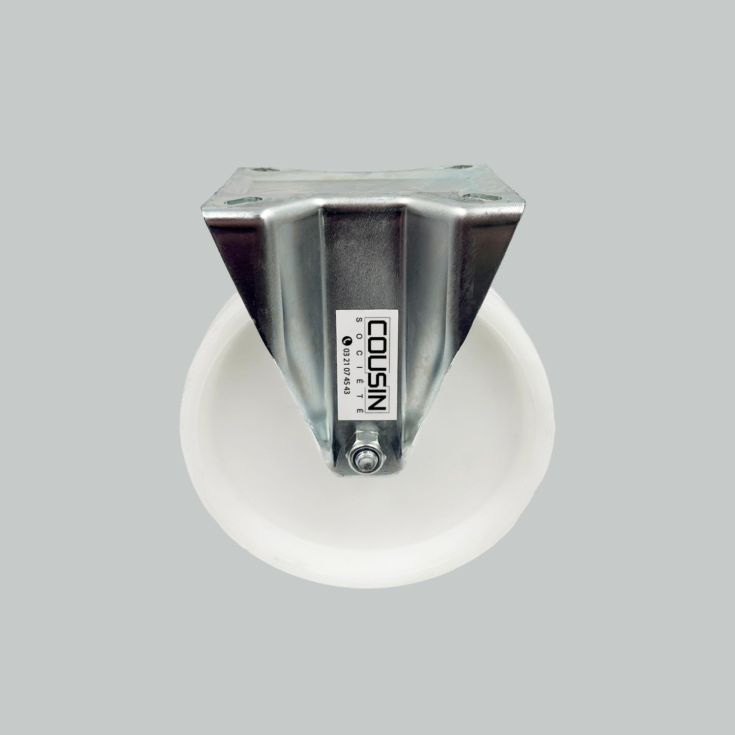 Lot de 2 roulettes fixes avec chape en acier zingué et roue en polypropylène – diamètres 200 mm, charge max. 250 kg, roulement à billes