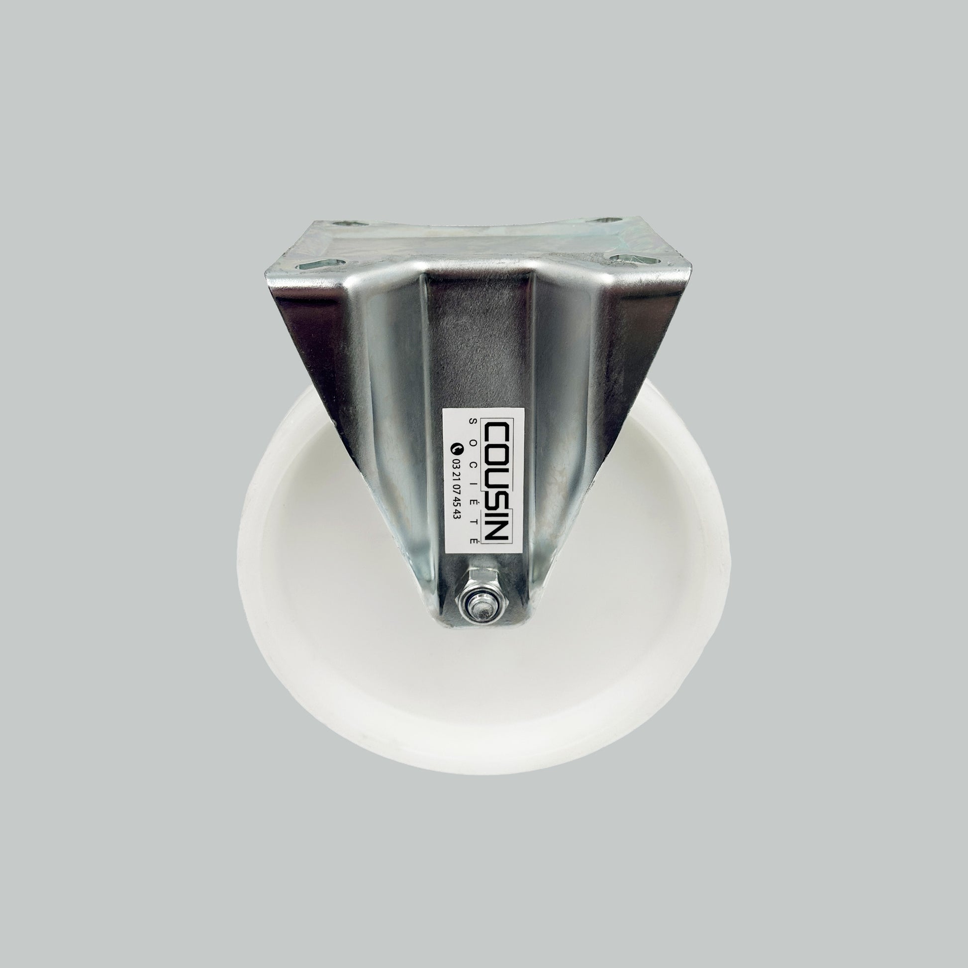 Lot de 2 roulettes fixes avec chape en acier zingué et roue en polypropylène – diamètres 200 mm, charge max. 250 kg, roulement à billes