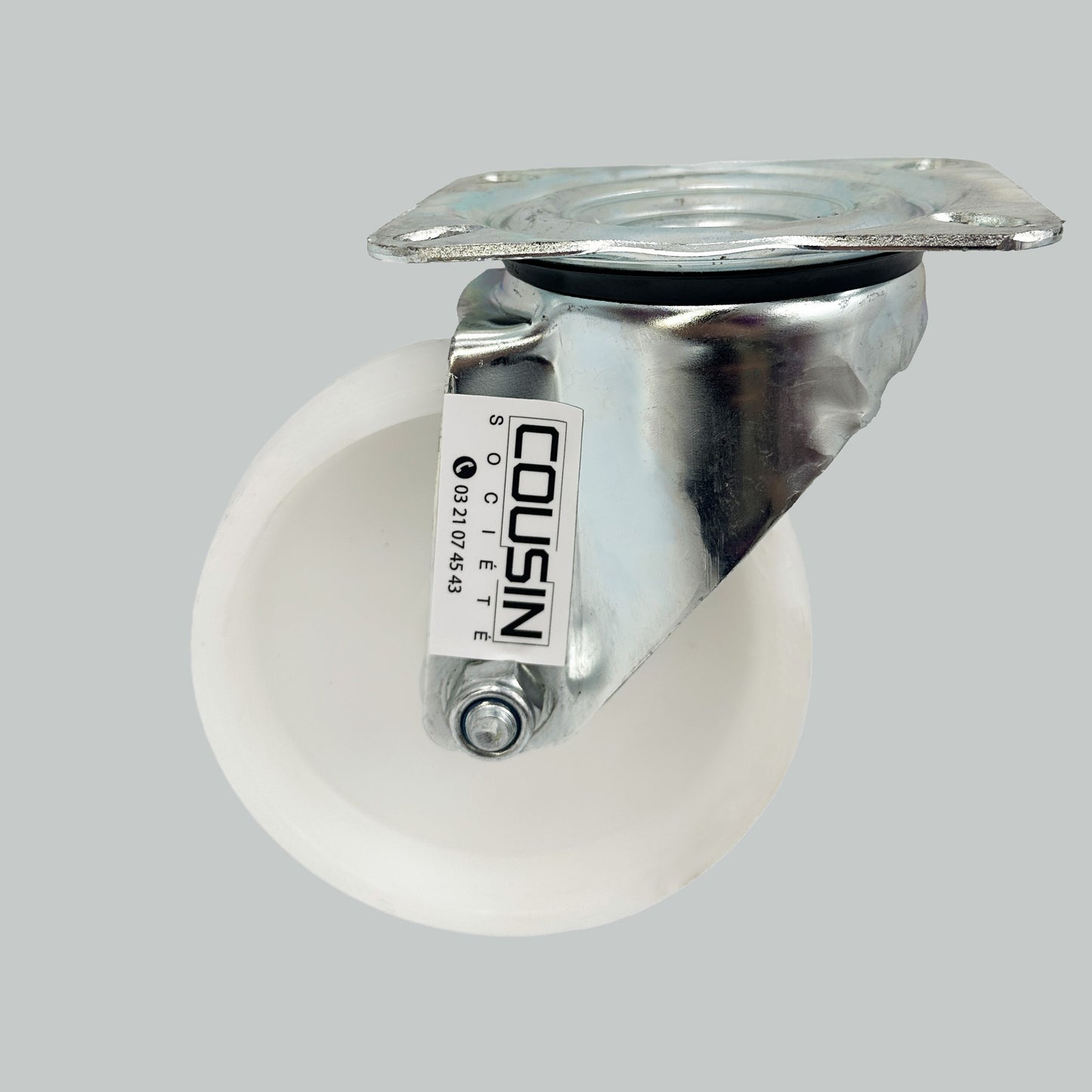 Lot de 2 roulettes pivotantes avec chape zinguée anticorrosion et roue en polypropylène – 150 mm, charge max. 250 kg chacune