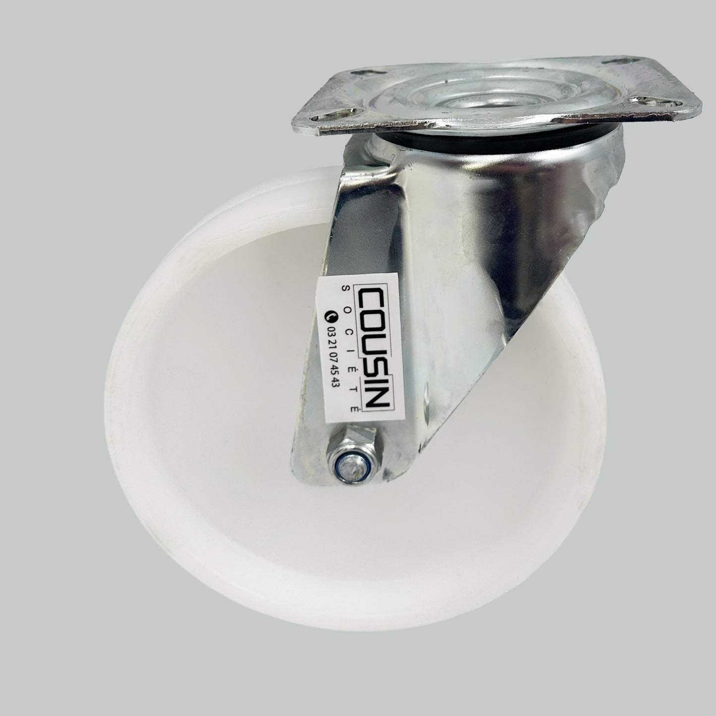 Lot de 2 roulettes pivotantes avec chape zinguée anticorrosion et roue en polypropylène – 200 mm, charge max. 250 kg chacune
