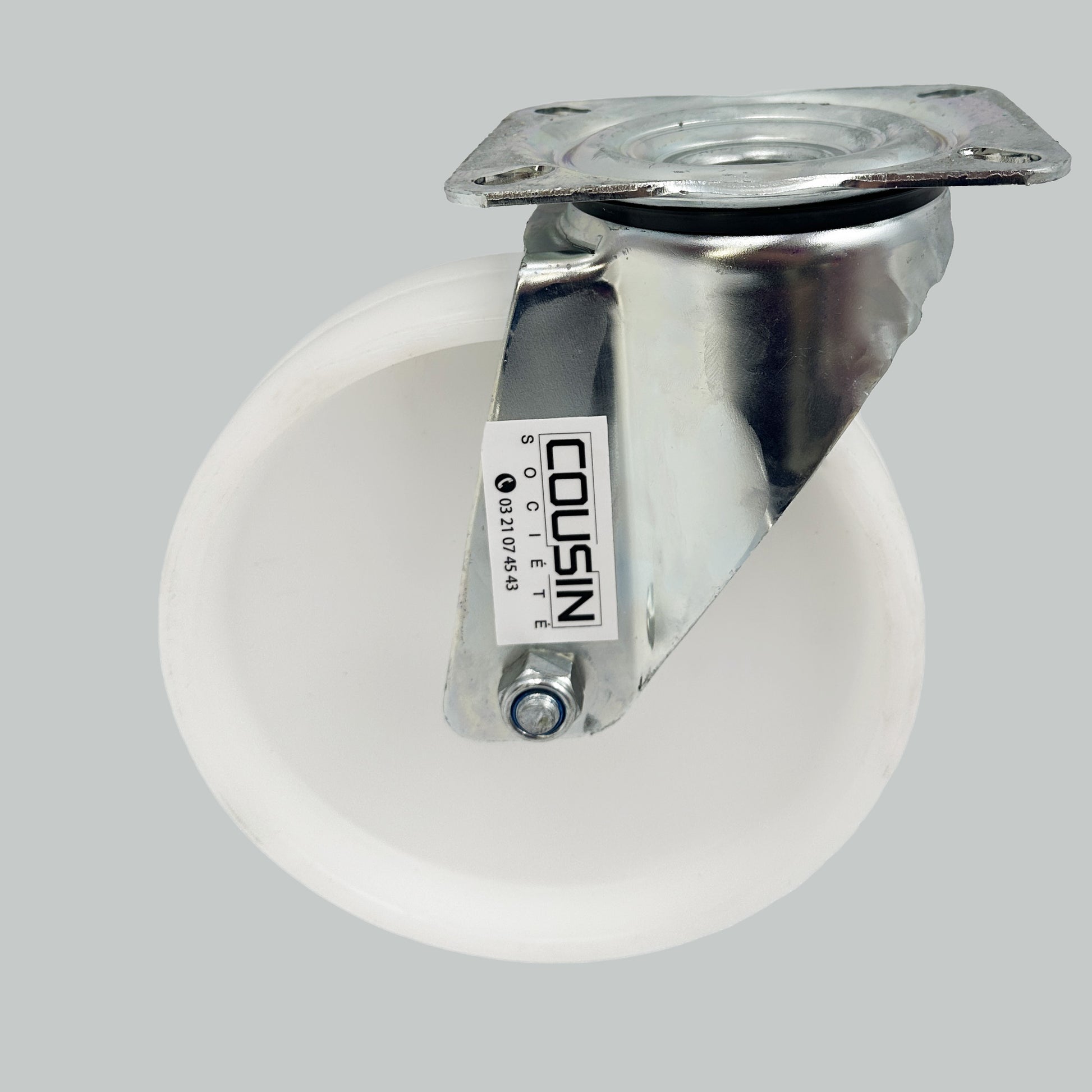 Lot de 2 roulettes pivotantes avec chape zinguée anticorrosion et roue en polypropylène – 200 mm, charge max. 250 kg chacune