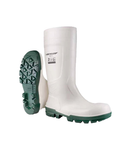 Botte de sécurité Dunlop NB1JB01 en PVC souple, imperméable et antidérapante (S4 SR), avec coque acier 200 J, idéale pour l’industrie, la pêche, l’agroalimentaire et les environnements humides ou boueux.