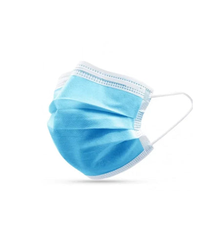 Masque hygiénique jetable 3 plis bleu, taille unique, avec barrette nasale pour un ajustement optimal et réduction de la buée, vendu par boîte de 50 unités. Usage quotidien ou ponctuel, conforme aux exigences d’hygiène.