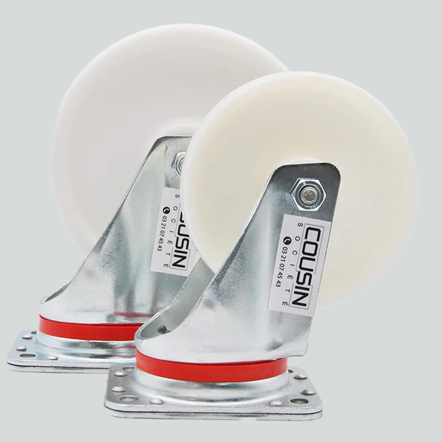 Roulette pivotante étanche haute performance – diamètres 150 mm et 200 mm, chape zinguée avec joint d’étanchéité, roue en polypropylène avec graisseur métallique, charge max. 800 kg
